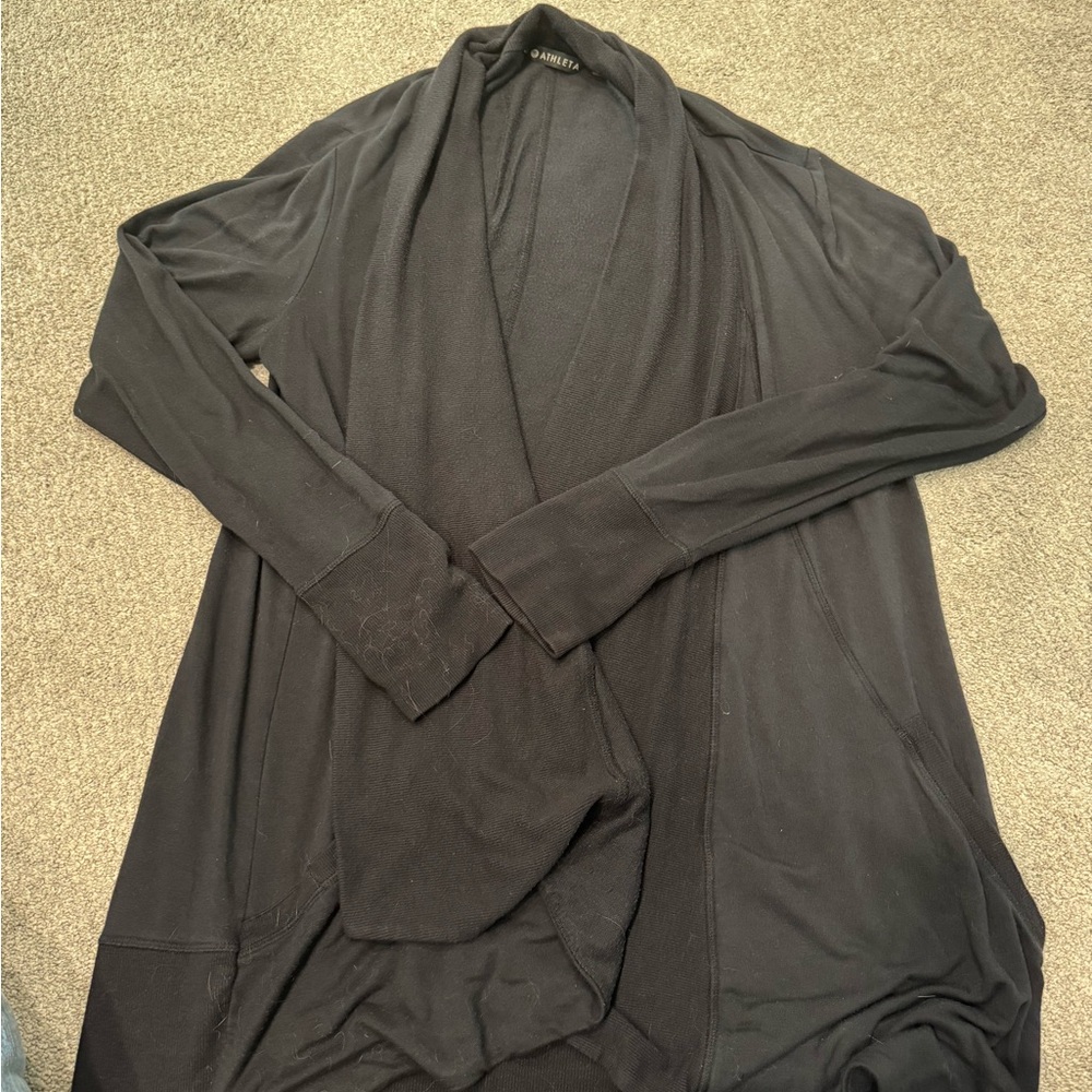 Black Open Front Cardigan